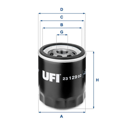 Ufi 23.129.02 Oil Filter (Metal Filter) All Opel Modeller 1.4 1.6 1.8 2.0 95