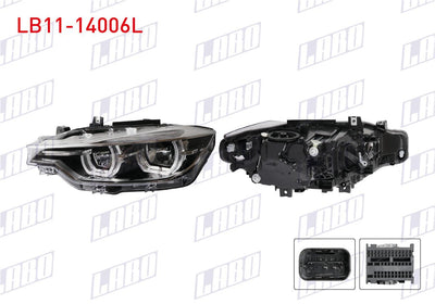 LABO LB11-14006L Headlight Left Led Chrome with Frame BMW 3 Series (F30 LCI) 2016-2019