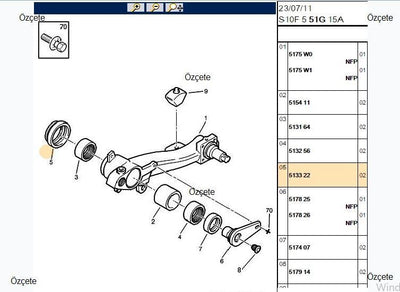 Bitapart BPE309388 Rear Suspension Traversı 106 Complete