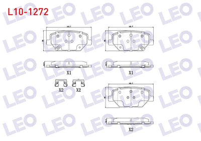 LEO L10-1272 Brake Pad Front with Wear Indicator Opel Insignia B 1.6 CDTi-1.5T 17 Rim 2017