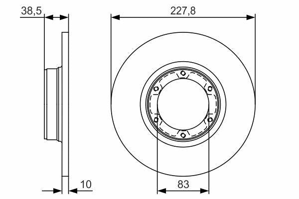 BOSCH Brake Disc 0986479R65 - Front Disc — Brake Rotors & Drums