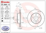 BREMBO Brake Disc 09.6983.10 - 2pcs — Brake Rotors & Drums