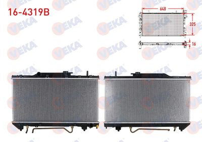 Veka 16-4319B Water Radiator Brazing Toyota Carina E (St191) 2.0i A-T 1992-1997 — Radiators & Fans