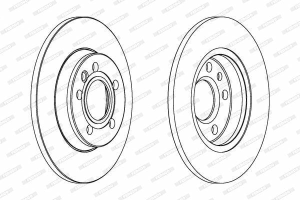 ferodo-rear-brake-discs-t4, transport-t4-brake-disc, ferodo-disk-brake-set FERODO Rear Brake Discs DDF1012 - 280mm for Transporter T4 (97-03) | Set FERODO Rear Brake Discs for Transporter T4 - 280mm ferodo, rear-brake-discs, transporter-t4, braking-system, automotive-parts, vehicle-maintenance, mechanics-tools, ai-generated, high-quality-brakes, solid-brake-discs