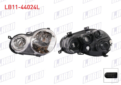 LABO LB11-44024L Headlight Left with Motor Volkswagen Polo (9N_, 9A_) 2002-2005 — Headlights