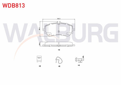 WALBURG WDB813 Brake Pad Rear Single Wheel VW Crafter 2018-/ VW Amarok 3.0 TDI V6 2017-/ Man Tge 2.0 TDI 2018 — Brake Pads