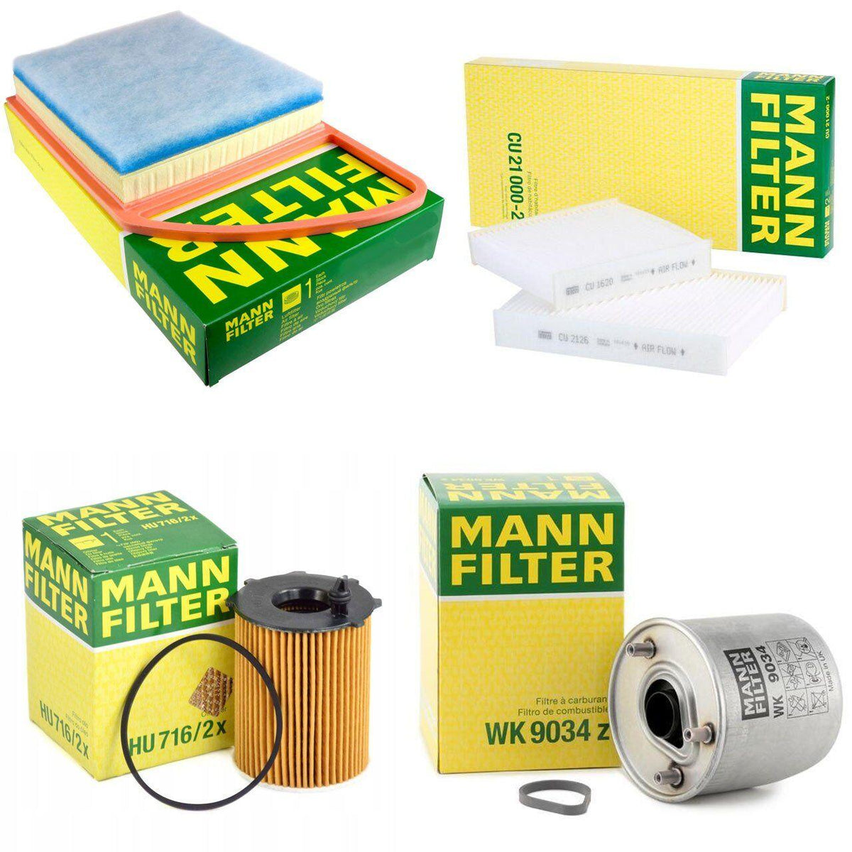 Mann Peugeot 208 1.4 HDi Euro5 Maintenance Filter Set - Original Replacement for Car Owners and — Maintenance & Service Kits