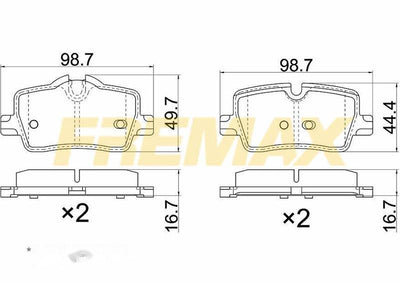 Fremax FBP-2157 Rear Brake Pad (Corbon Formula) BMW 3 Series-4 Series G20-G21-G28 2017 > — Brake Pads