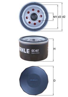 Mahle OC467 Oil Filter Renault R9 R12 Clio II-III Kangoo Megane I-II Logan — Oil Filters