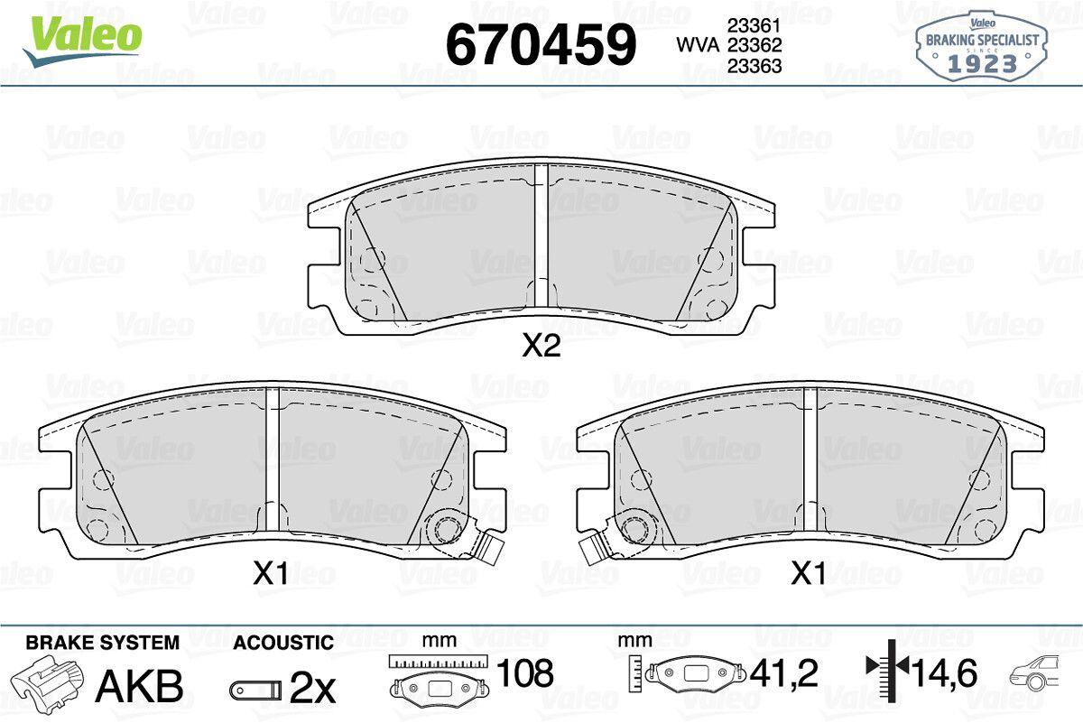 Valeo 670512 Brake Pad Front Freelander I 1.8 I 16V-2.0 21515 — Brake Pads