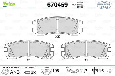 Valeo 670512 Brake Pad Front Freelander I 1.8 I 16V-2.0 21515 — Brake Pads