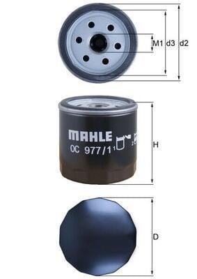 MAHLE OC977-1 Oil Filter - Compatible with Multiple Models — Oil Filters