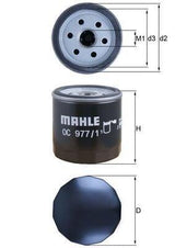 MAHLE OC977-1 Oil Filter - Compatible with Multiple Models — Oil Filters