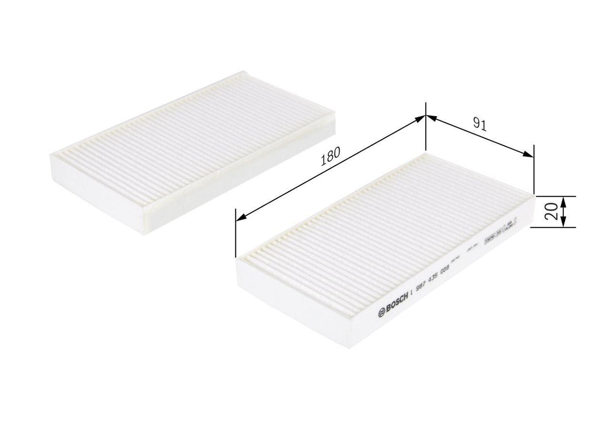 Bosch 1987435008 Cabin Air Filter (Jeep Cheroke 2.8 Crd4×4 08-/ G.Cheroke 4.7 V8 07-08 / Dod Nitro 3.7 — Air & Cabin Filters