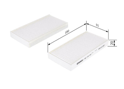 Bosch 1987435008 Cabin Air Filter (Jeep Cheroke 2.8 Crd4×4 08-/ G.Cheroke 4.7 V8 07-08 / Dod Nitro 3.7 4.0 4Wd 07 -)