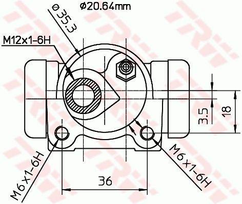 trw-bwf166-brake-cylinder-206-hatchback, front-view-of-trw-bwf166-brake-cylinder, technical-specifications-trw-brake-cylinder TRW BWF166 Brake Cylinder - High-Quality Replacement for 206 Hatchback | Universal Fit TRW BWF166 Brake Cylinder for 206 Hatchback trw, brake-cylinder, car-parts, 206-hatchback, replacement-parts, mechanics, car-owners, automotive, braking-system, ai-generated