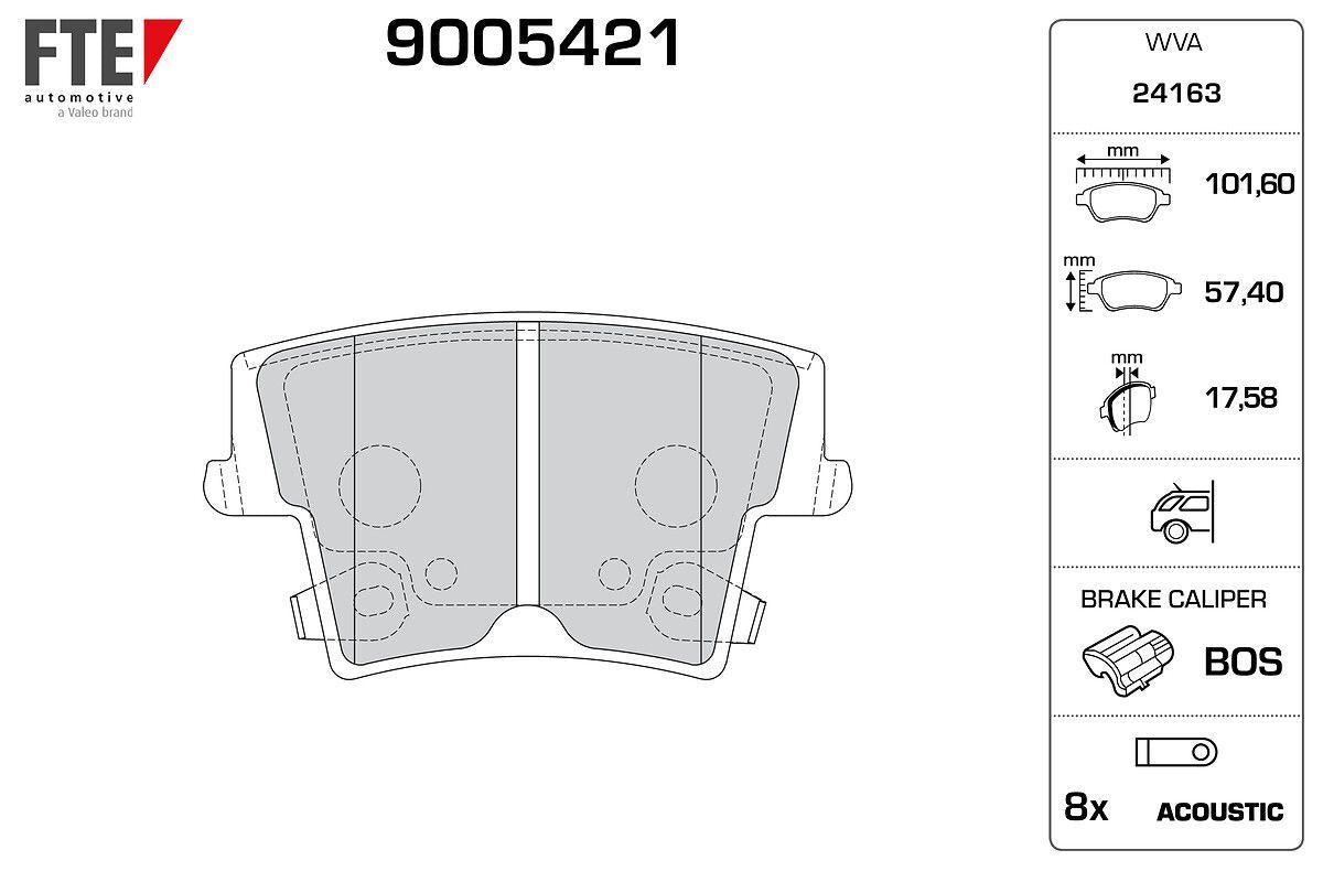 Fte 9005421 Brake Pad Rear Chrysler 300C 04-12 Lancia Thema 3.6 3.0D 11 — Brake Pads