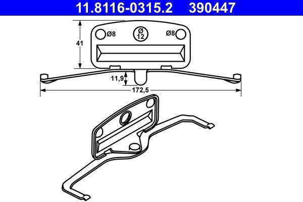 ATE Brake Pad Sheet Metal E 87 / 90 / 91 / 92 / 93 Front Tek — Brake Pads