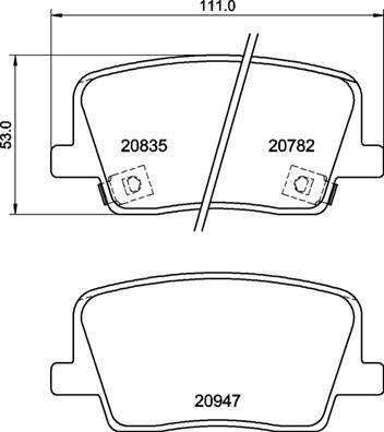 Brembo P77003 Brake Pad Rear Low-Met Ssangyong — Brake Pads