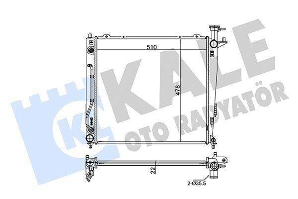 KALE Radiator 349260 - Cooling for 10-Sorento 2.0-2.2CRDi — Radiators & Fans
