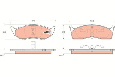 TRW GDB1236 Front Brake Pad Chrysler Neon — Brake Pads