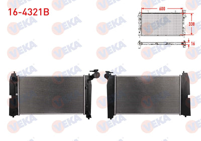 Veka 16-4321B Su Radiator Brazing with Screw Toyota Corolla (_E12_) 1.4 Vvt-I M-T 2002-2007