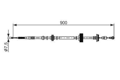 Bosch 1987482793 El Brake Cable BMW X5 E70/E71, X6 F15/F16 Rear Right — Brake Cables & Hardware