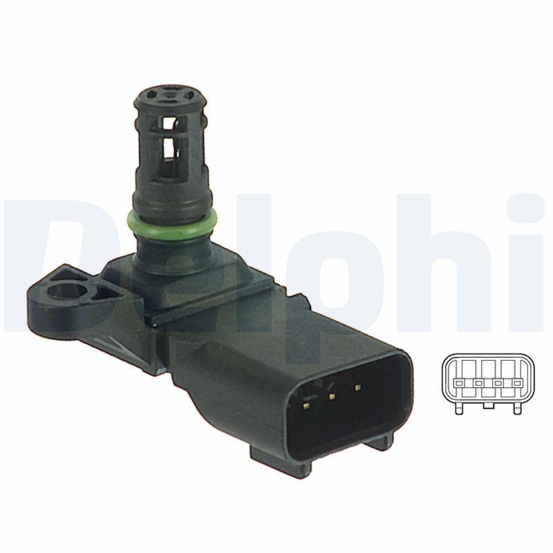 Delphi PS10125 Map Sensor Ford Focus Fiesta C-Max 1.4/1.6 Bnz 98-08 — Engine Management Sensors