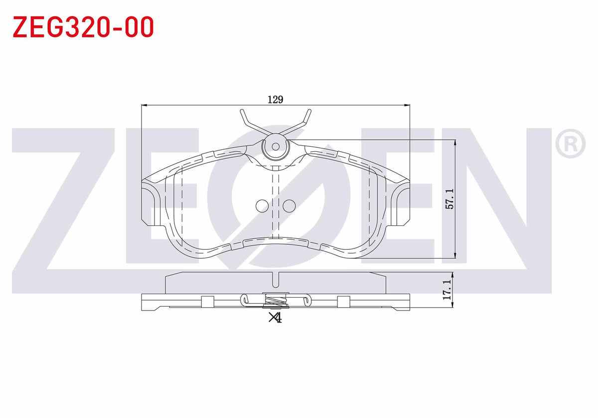 Zegen ZEG320-00 Brake Pad Front Nissan Primera (P11) 1.6i 16V 1996-2001 / (P11) 1.8i 16V 1996-2001 / (P11) 2.0i — Brake Pads