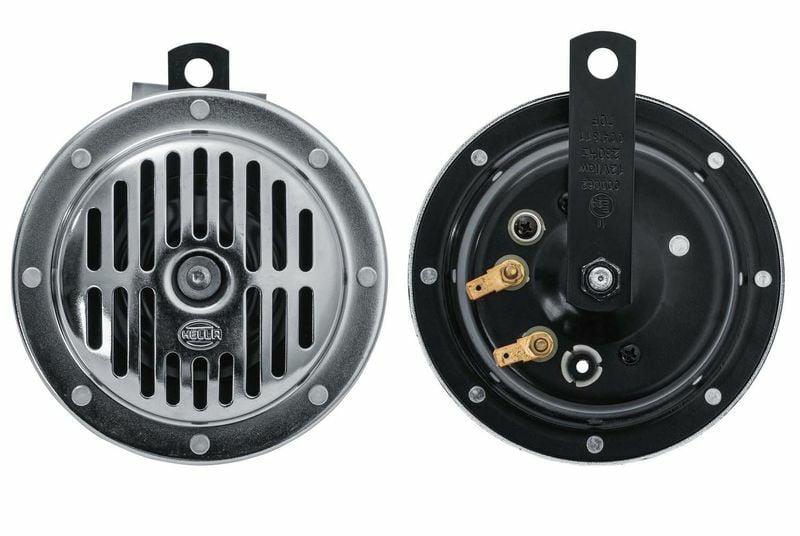 hella horn set 12v, powerful dual tone horns, black horn set for vehicles HELLA Korna Set 12V 72W - Dual Tone Horns for Drivers | 280Hz / 330Hz HELLA Korna Set 12V - 72W Super Loud Horn hella, horn-set, car-accessories, vehicle-safety, loud-horn, dual-tone-horn, drivers, automotive, horns, ai-generated