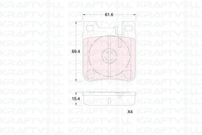 Kraftvoll 07010427 Brake Pad Rear W203 01 > 07 C208 97 > 02 W124 93 > 95 W210 96 > 02 W140 93 > 98 — Brake Pads