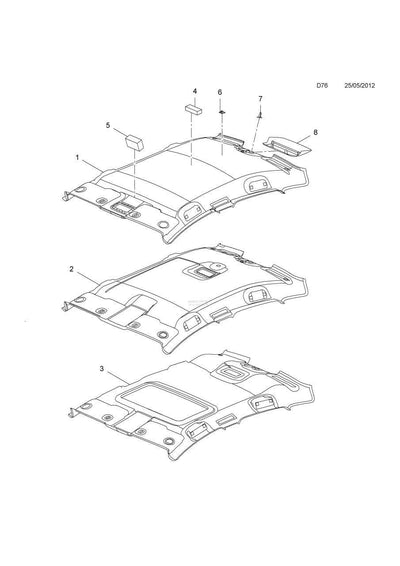 PSA 22761711 Opel Astra J Sedan 3.Stop Tavan Inner Cover Hafif Titanyum Genuine