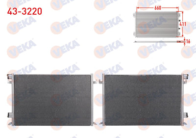 Veka 43-3220 A/C Condenser Opel Vectra C 1.9 CDTi 2002-2008 — Condensers & Evaporators