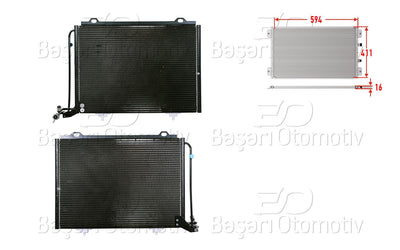 Wisco 3143105-00 A/C Condenser 594X411x16 Mercedes-Benz W202 93 > — Condensers & Evaporators