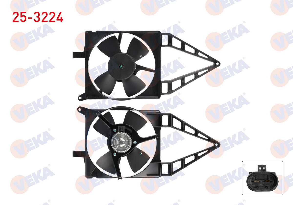 Veka 25-3224 Fan Motor with Shroud Single Opel Corsa B 1.4i 1993-2000 — Motors, Pumps & Antennas