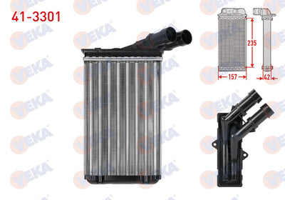 Veka 41-3301 Heater Core Mechanical Peugeot Partner (5,5F) 1.9 D 1996-2008 — Heater & Blower