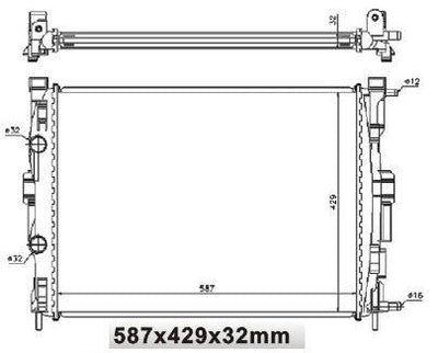 MGA 80133 Water Radiator Mechanical (Renault: Megane II 1.4 16V / 1.6 16V) — Radiators & Fans