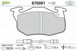 VALEO 670081 Front Brake Pad Set - High Performance for R9 R11 R19 — Brake Pads