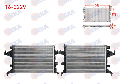 Veka 16-3229 Water Radiator Mechanical Opel Corsa C 1.0i 12V M-T 2000-2006 — Radiators & Fans