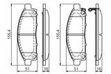 BOSCH 0986494268 Front Brake Pad Set - Low-Metallic — Brake Pads