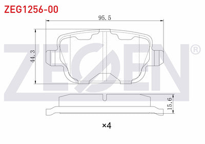 Zegen ZEG1256-00 Brake Pad Rear Mondeo IV 1.6 TI-Vct 2007-2014 / Mondeo IV 2.2 TDCi 2007-2014 / Mondeo IV 2.0 TD — Brake Pads