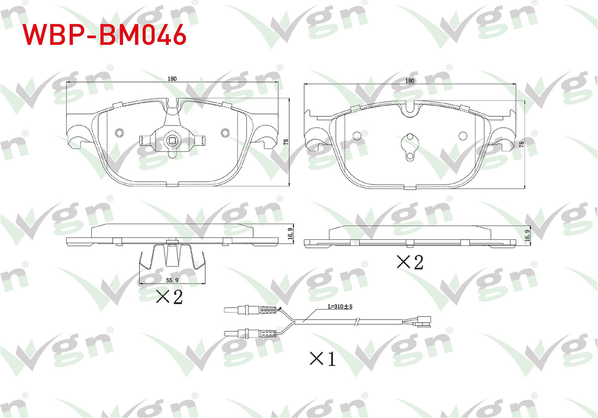 WGN WBP-BM046 Brake Pad Front BMW 3 Series (G20, G80) 17-/ 4 Series (G22 and 5 more models — Brake Pads