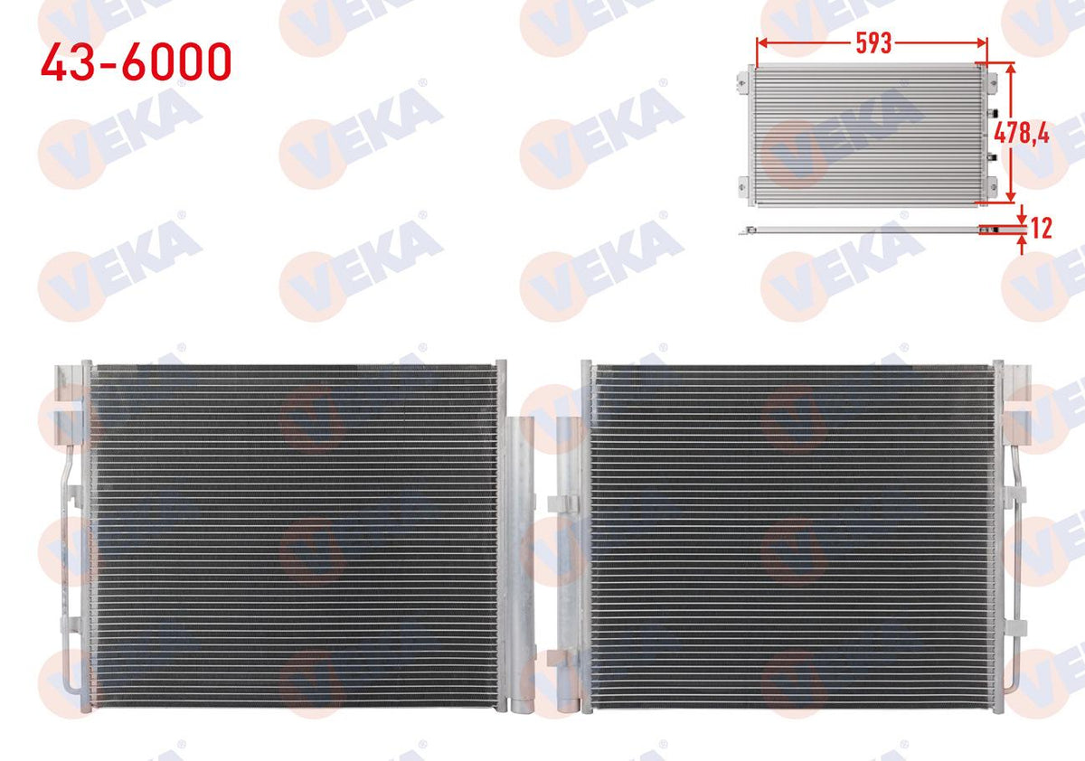 Veka 43-6000 A/C Condenser Togg T10x (V1, V2) 2023 — Condensers & Evaporators
