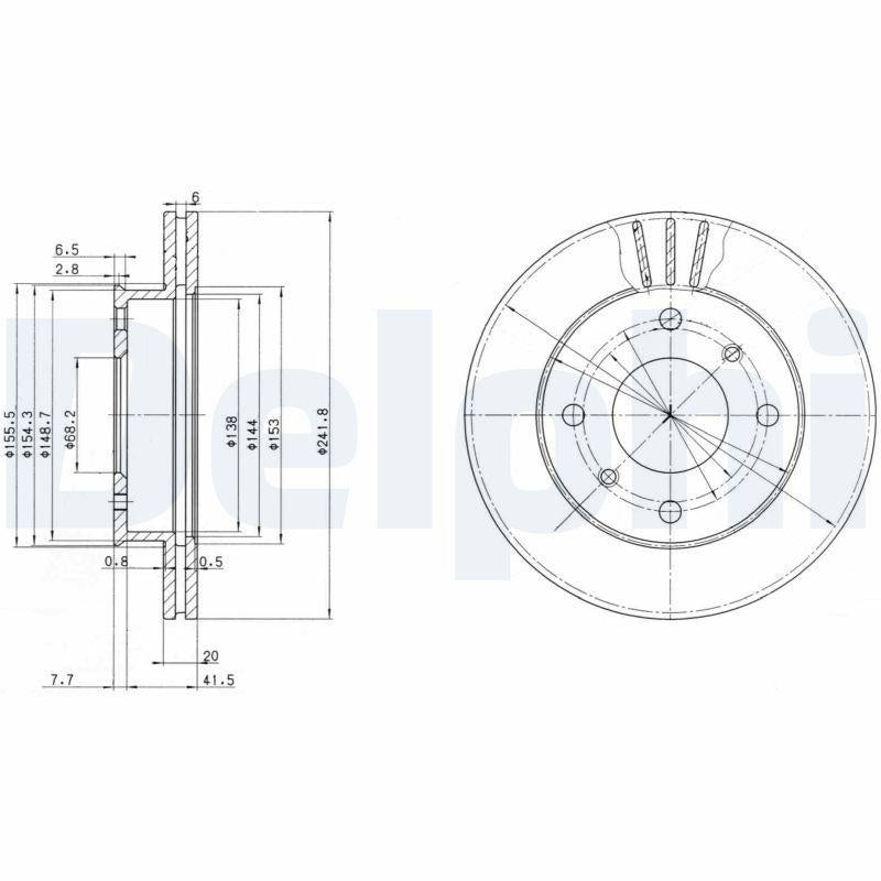 Delphi BG2632 Brake Disc Front Vented — Brake Rotors & Drums