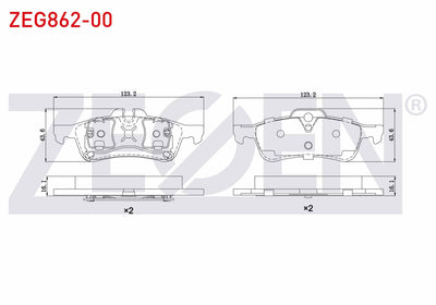 Zegen ZEG862-00 Brake Pad Rear Mini (R50,R53) Cooper 1.6 2001-2006 — Brake Pads