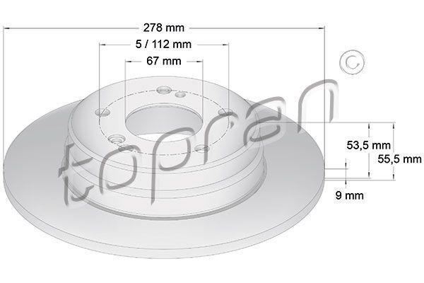 TOPRAN Brake Disc - Compatible with Mercedes W210 W203 C200 208-209 CLK — Brake Rotors & Drums
