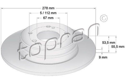 TOPRAN Brake Disc - Compatible with Mercedes W210 W203 C200 208-209 CLK — Brake Rotors & Drums