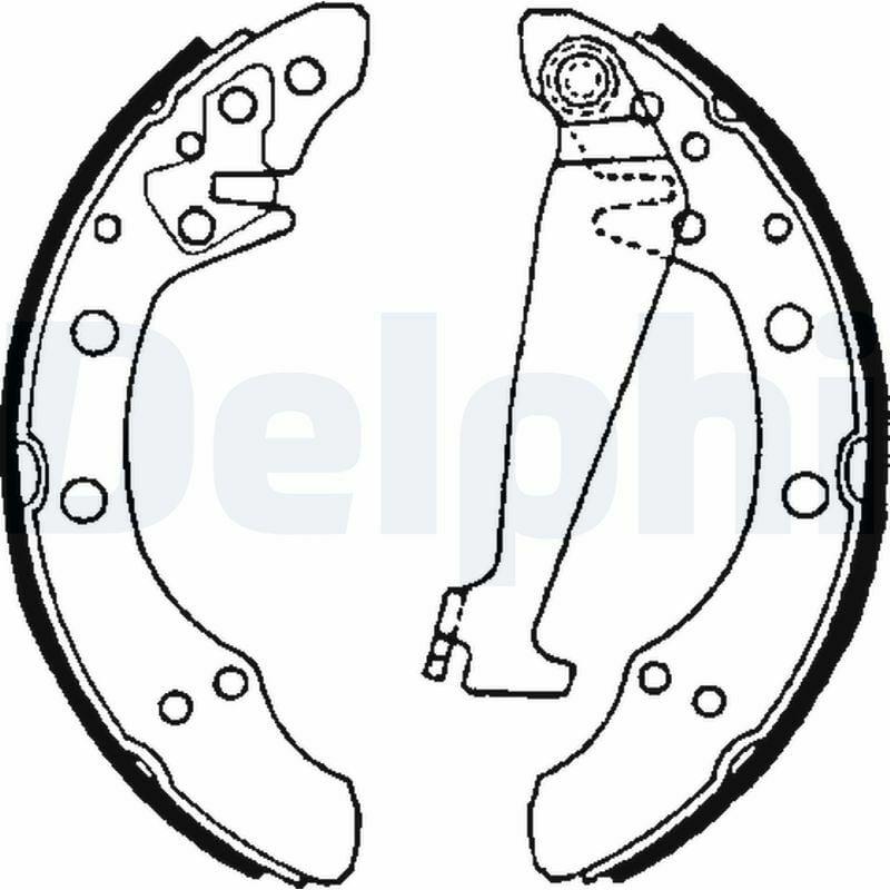 Delphi LS1625 Brake Shoe Set - V.A.G. System 40mm Width — Brake Cables & Hardware