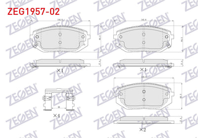 Zegen ZEG1957-02 Brake Pad Front with Wear Indicator Hyundai Tucson IV 2020-/ Ioniq 2020 — Brake Pads