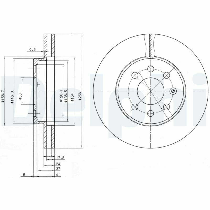 Delphi BG3334 Ventilated Brake Disc for 05 Lacetti and Nubira — Brake Rotors & Drums
